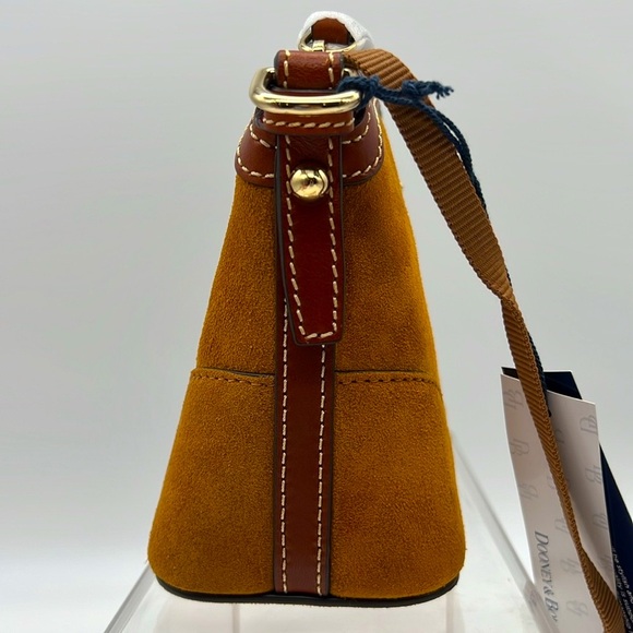 Dooney & Bourke Suede Mini Domed Crossbody Honey - Picture 6 of 13